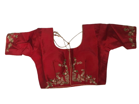 Raw Silk Maroon Designer Blouse 155